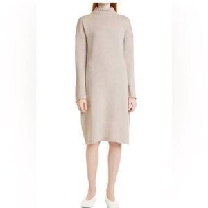 MaxMara Leisure Navile Wool Sweater Turtleneck Dress Gray